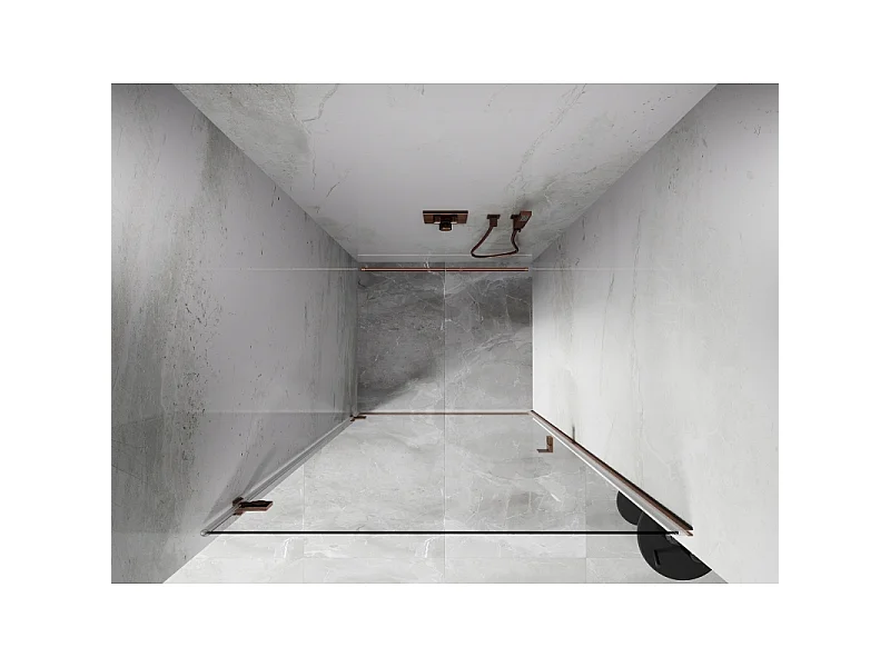 Mexen Lunar-B porte de douche battante gauche 85 cm, transparent, cuivre brossé - 832-085-000-65-00-L