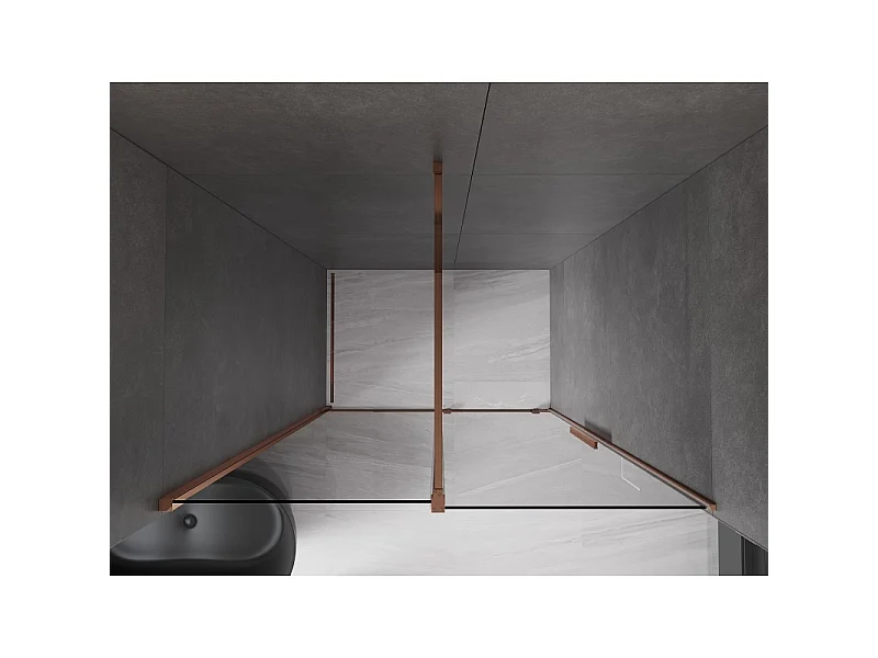 Mexen Velar porte de douche coulissante 160 cm, graphite, or rose - 871-160-000-41-60