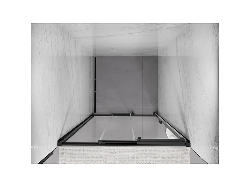 Mexen Exo-3S schuifbare douchedeur 85 cm, transparant, zwart - 8153-085-000-70-00