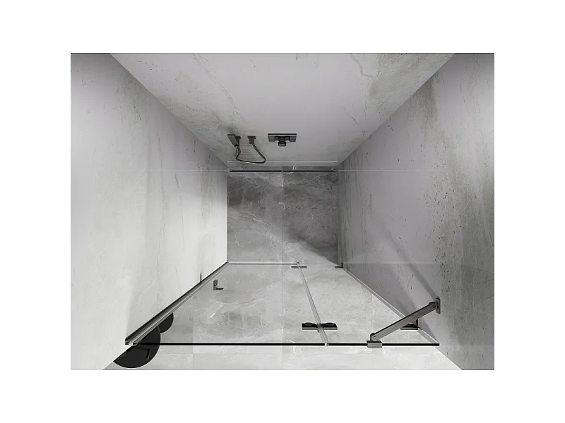 Mexen Lunar porte de douche pivotante droite 120 cm, transparent, nickel brossé - 834-120-000-97-00-P