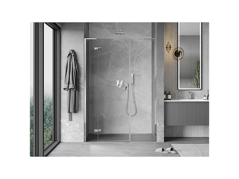 Mexen Mist-H L porte de douche battante gauche 145 cm, transparent, chrome - 8A5L-145-001-01-00-L