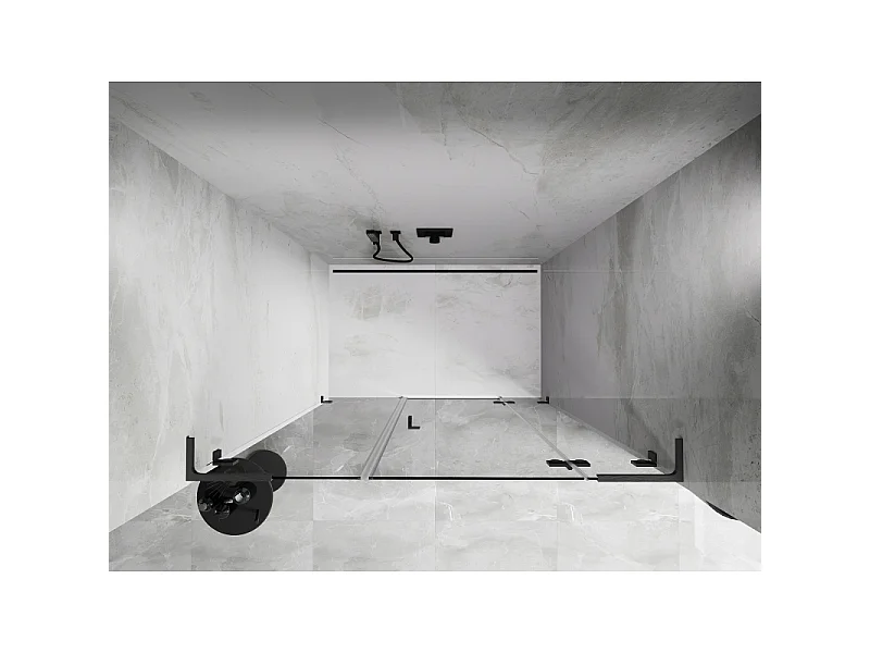 Mexen Lunar L porte de douche pivotante droite 120 cm, transparent, gris canon brossé - 834SL-120-050-66-00-P