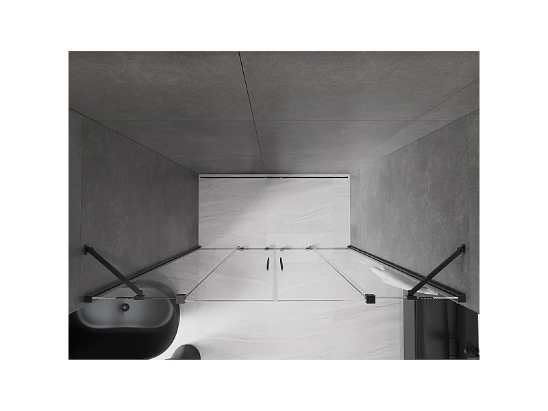 Mexen Velar Porte de douche coulissante Duo 200 cm, transparentes, noires - 871-200-000-02-70