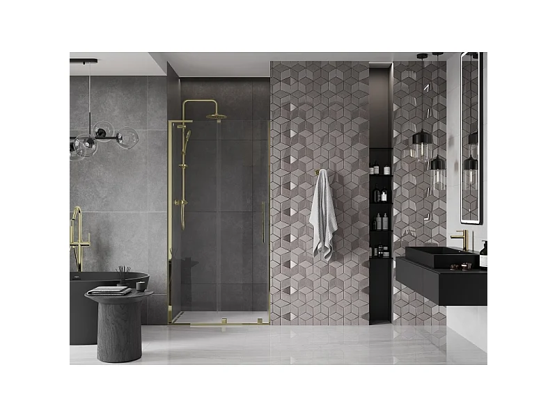 Mexen Velar L Schiebetür 110 cm, transparent, gold - 871-110-003-01-50