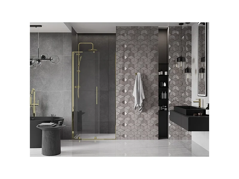 Mexen Velar L Schiebetür 110 cm, transparent, gold - 871-110-003-01-50
