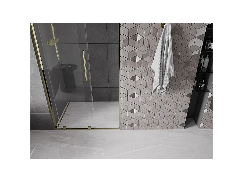 Mexen Velar L Schiebetür 110 cm, transparent, gold - 871-110-003-01-50
