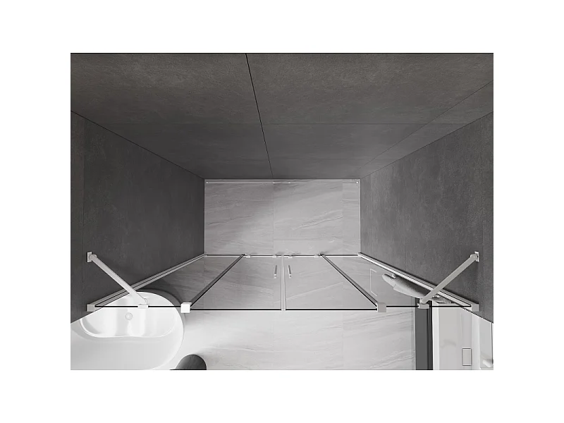 Mexen Velar Duo schuifbare douchedeuren 180 cm, grafiet, wit - 871-180-000-42-20
