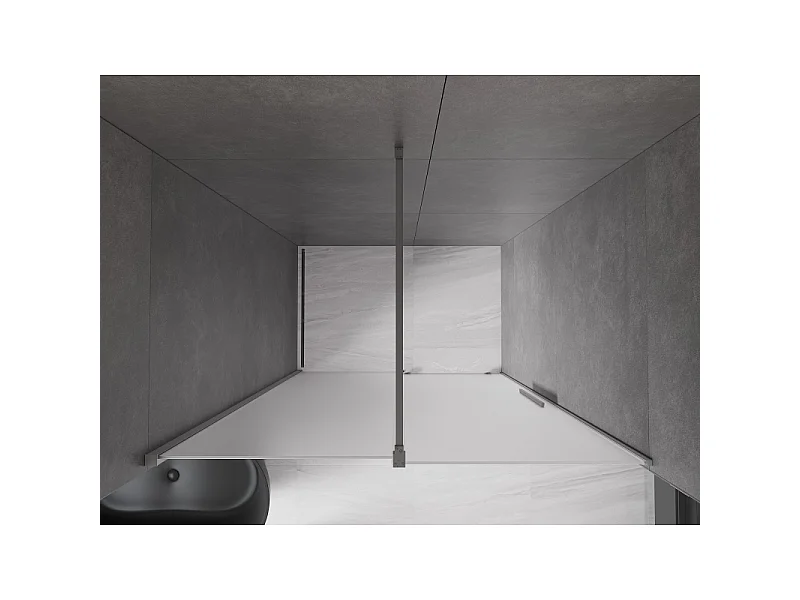 Mexen Velar porte de douche coulissante 160 cm, givre, gun metal - 871-160-000-31-95