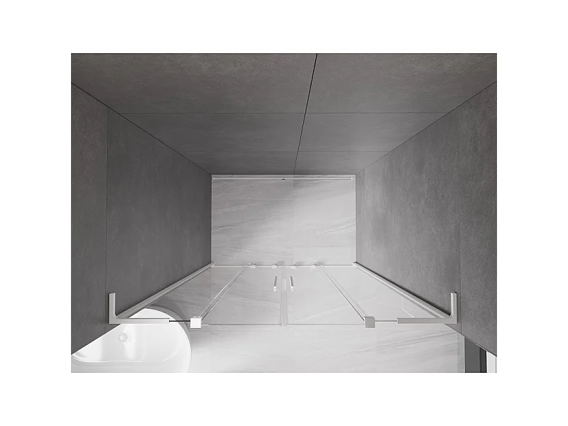 Mexen Velar L Duo Schiebeduschtür 140 cm, transparent, weiß - 871-140-003-02-20