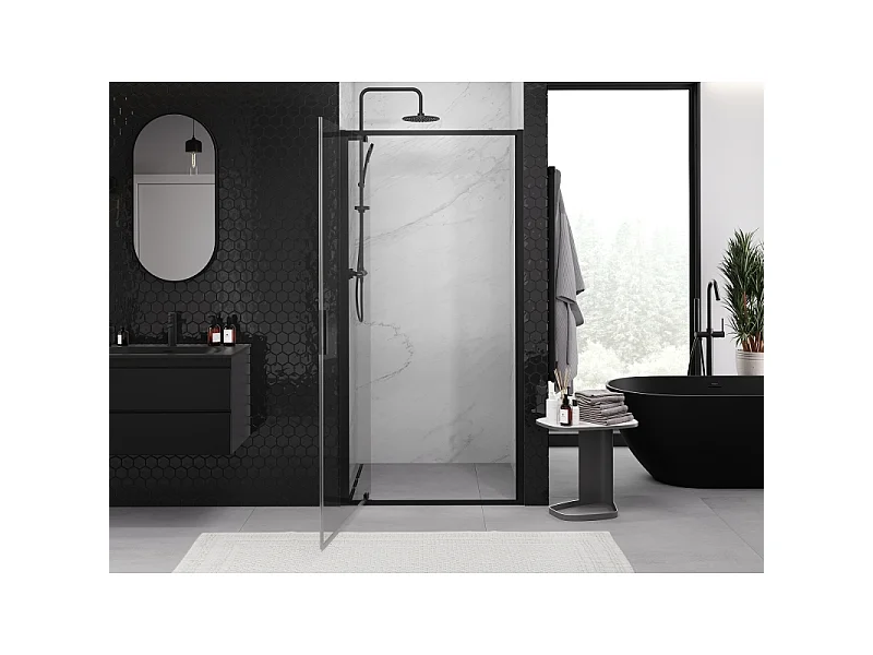 Mexen Exo Duschdrehtüren 65 cm, transparent, schwarz - 8181-065-000-70-00
