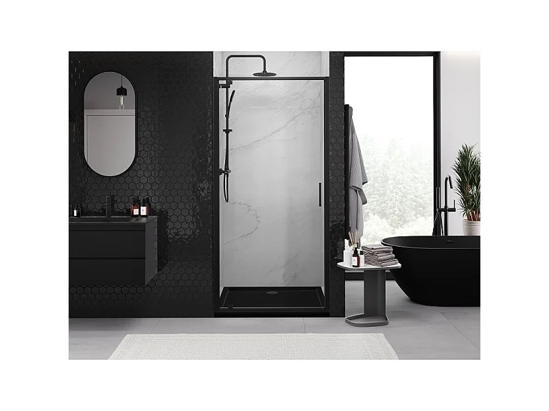 Mexen Exo Duschdrehtüren 65 cm, transparent, schwarz - 8181-065-000-70-00