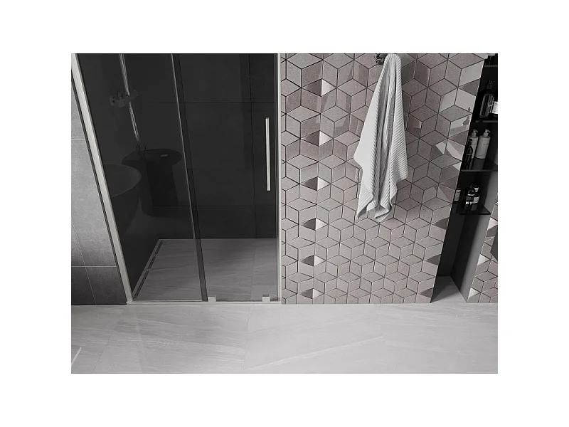 Mexen Velar porte de douche coulissante 110 cm, graphite, nickel brossé - 871-110-000-41-97