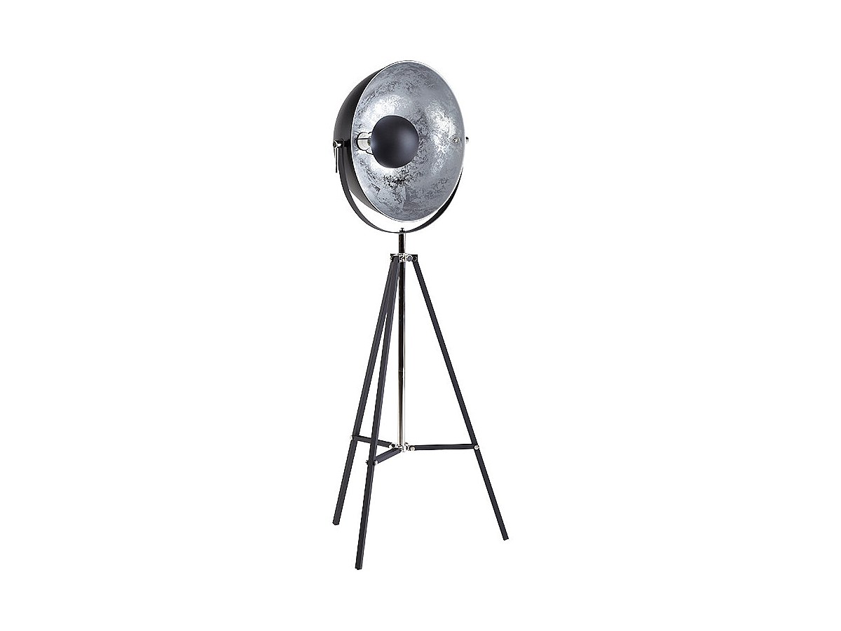Stehlampe Tripod Metall Movie Schwarz & Silber - Höhe:166 cm