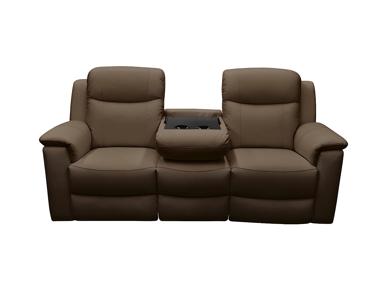 Relaxsofa Leder 3-Sitzer - Braun - EVASION