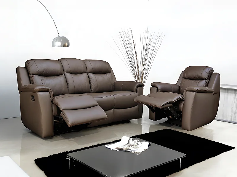 Relaxsessel Fernsehsessel Leder - Braun - EVASION