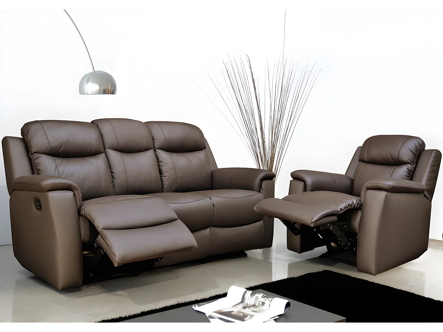 Relaxfauteuil EVASION van leer - bruin