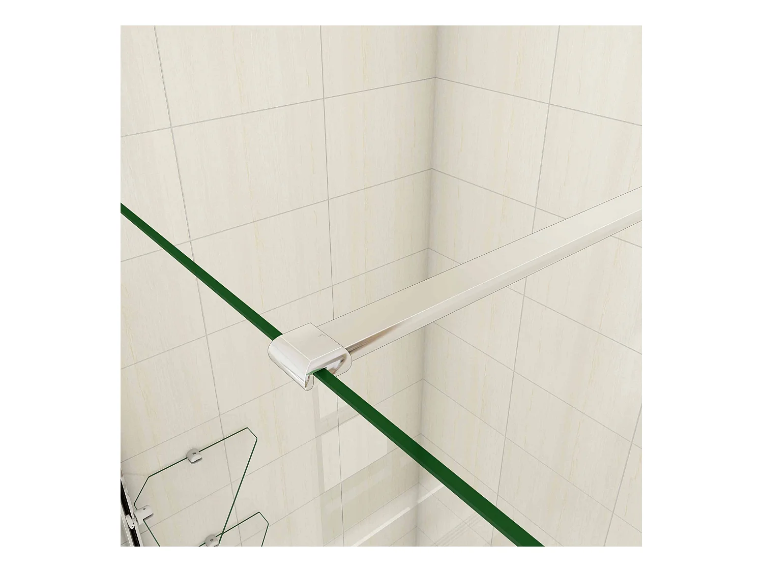 Paroi de douche à l'italienne 70x190cm avec étagères et barre de fixation 90cm recoupable, en 8mm verre anticalcaire