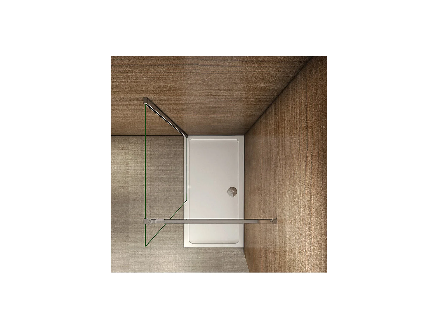 Paroi de douche à l'italienne 90x200cm avec barre de fixation 73-120cm en carré - Chromé - Verre 8mm trempé transparent