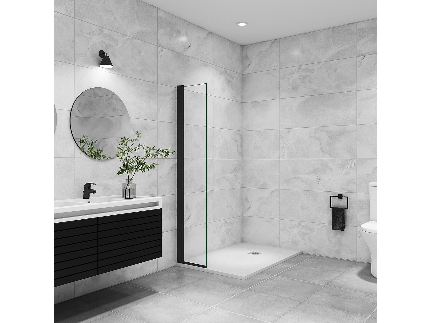 Paroi De Douche Italienne 120x200 Avec Retour Pivotant