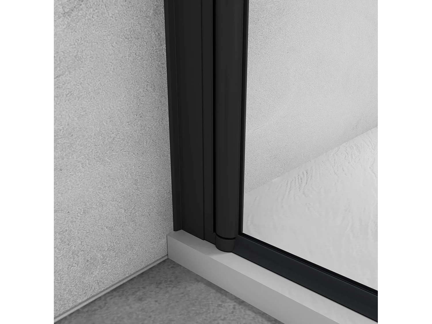 Italiaanse draaibare douchewand 35x200cm, wandgemonteerde draaibare retourdouchewand in 8mm antikalkglas, matzwart profiel