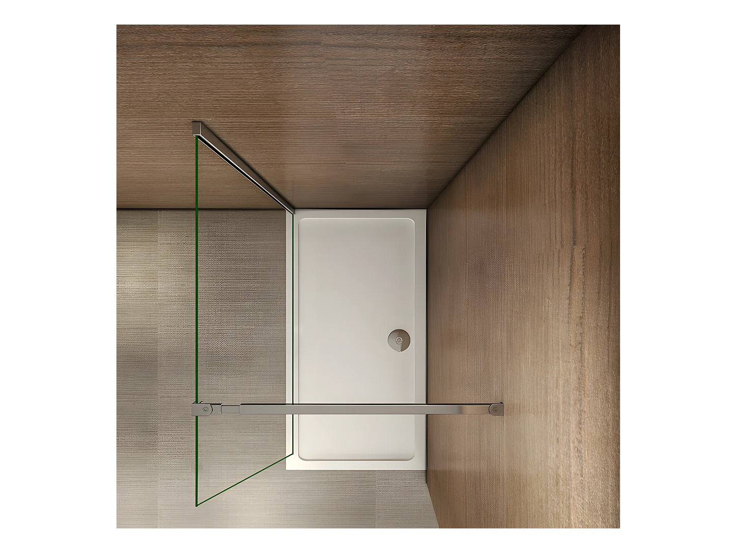 Paroi de douche à l'italienne 140x200cm avec barre de fixation 73-120cm en carré - Chromé - Verre 8mm trempé transparent