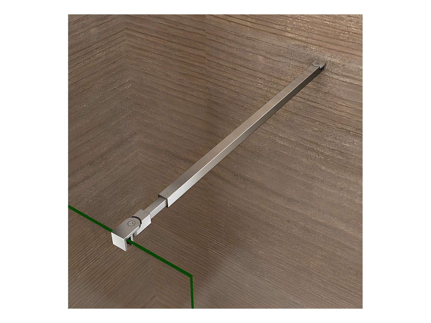 Paroi de douche à l'italienne 140x200cm avec barre de fixation 73-120cm en carré - Chromé - Verre 8mm trempé transparent