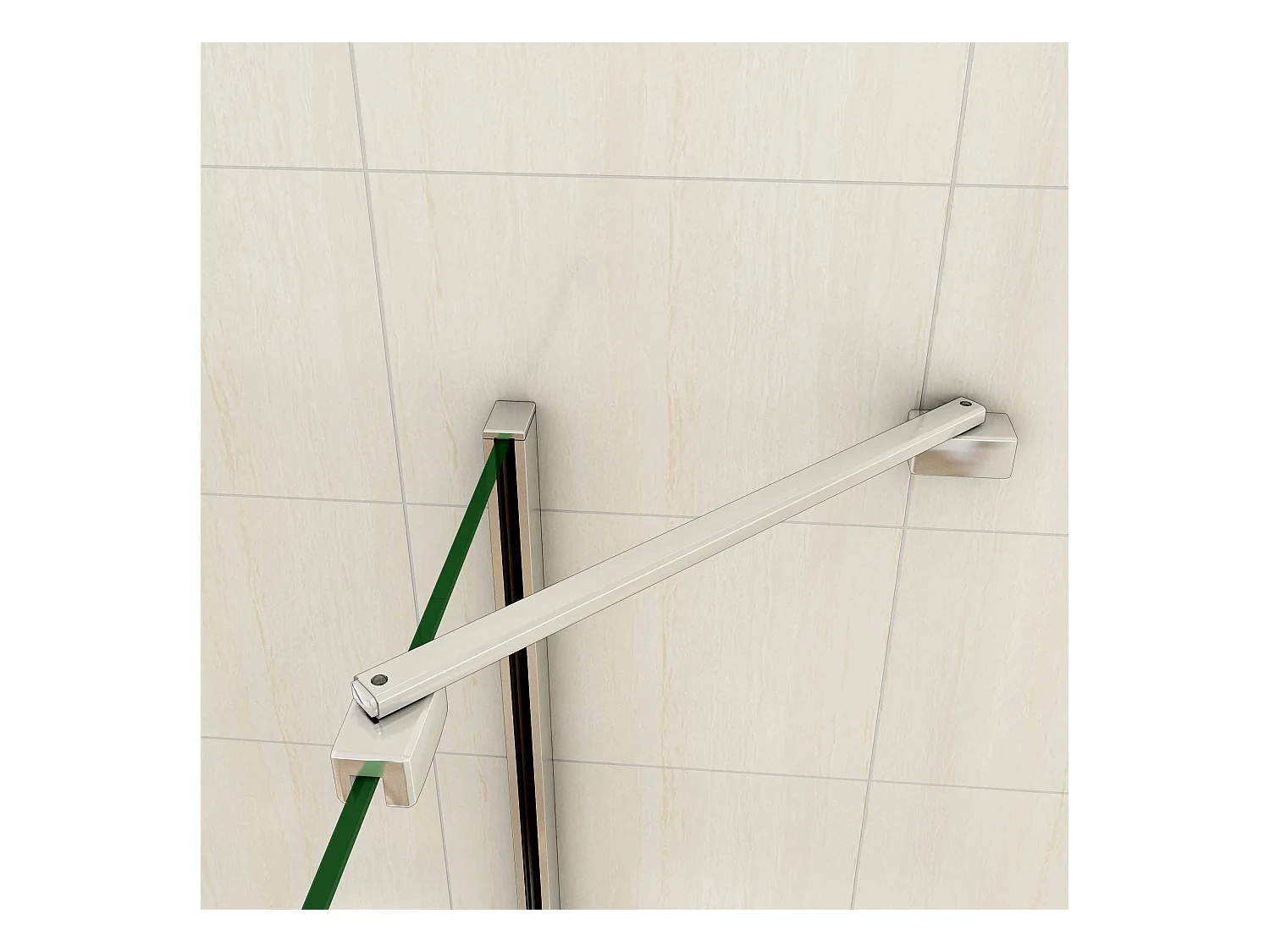 Paroi de douche à l'italienne 80x190cm avec étagères et barre de fixation 45cm la pince 360°, en 8mm verre anticalcaire