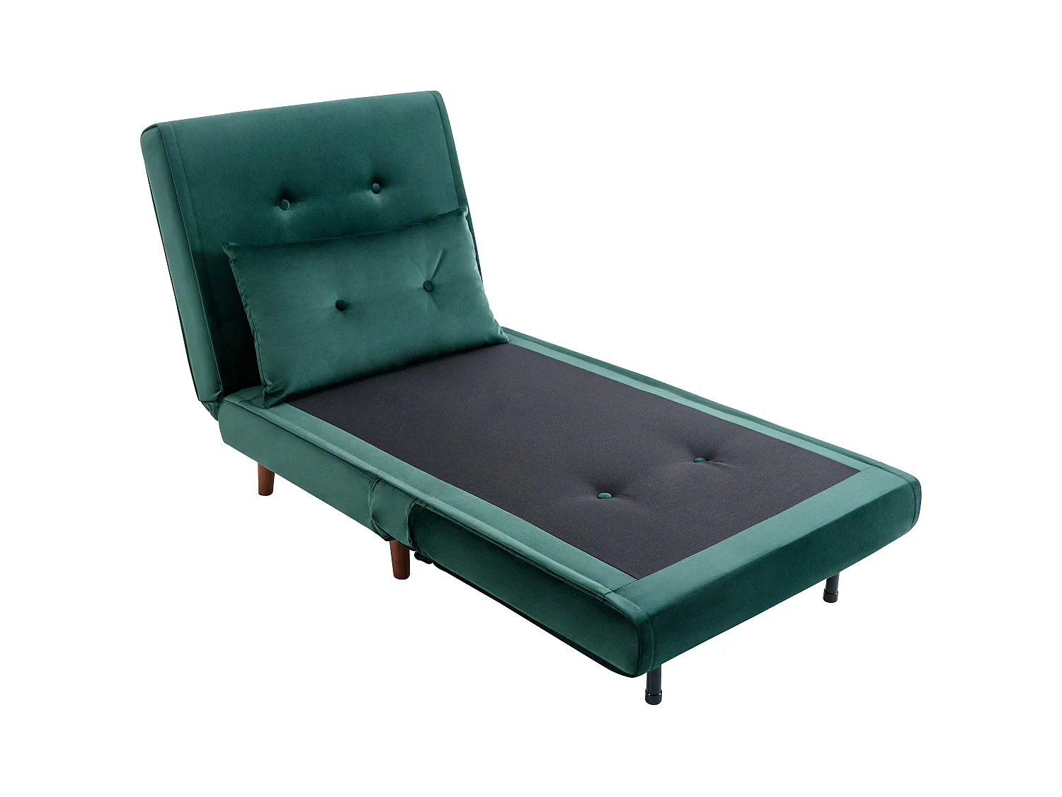 Fauteuil convertible en velours vert sapin URIBIA