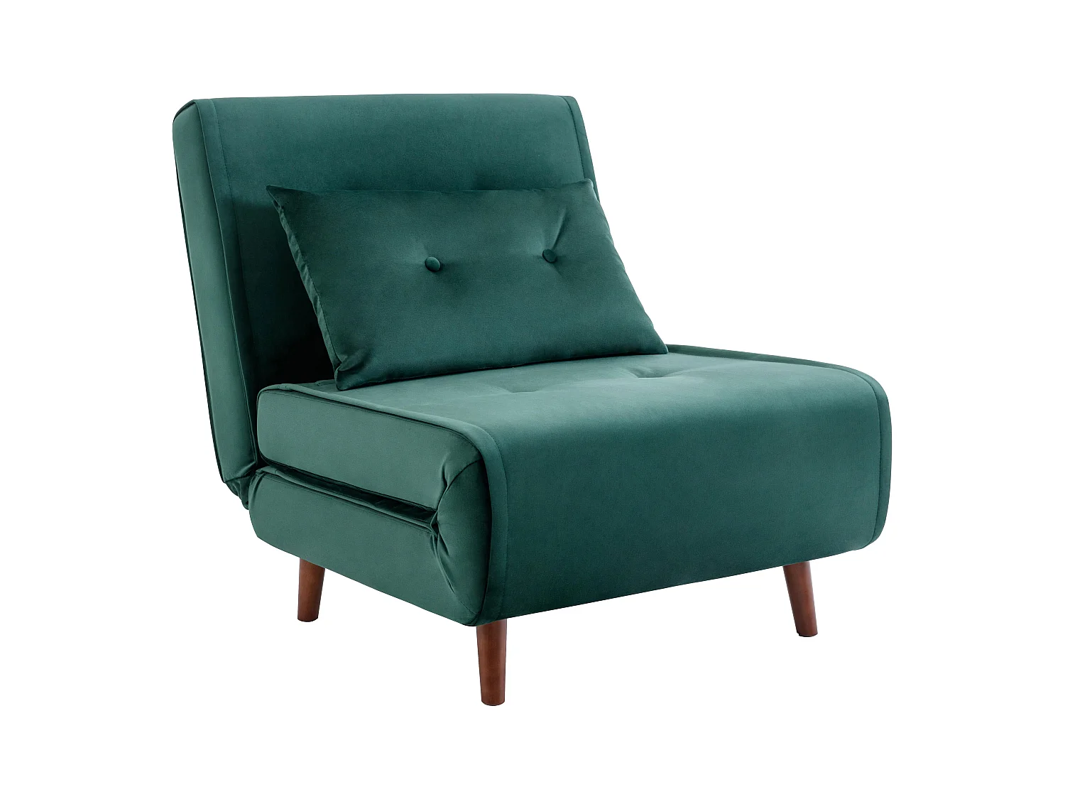 Fauteuil convertible en velours vert sapin URIBIA