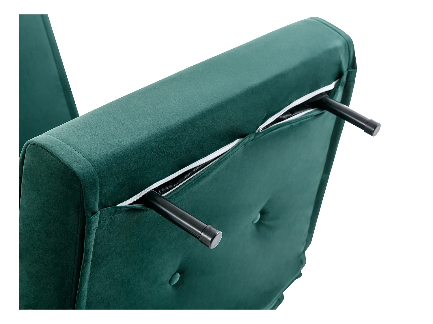 Sillón cama de terciopelo verde pino URIBIA