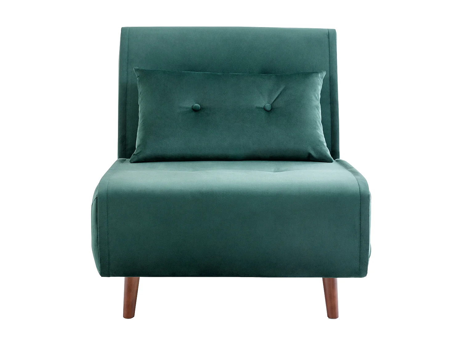 Fauteuil convertible en velours vert sapin URIBIA