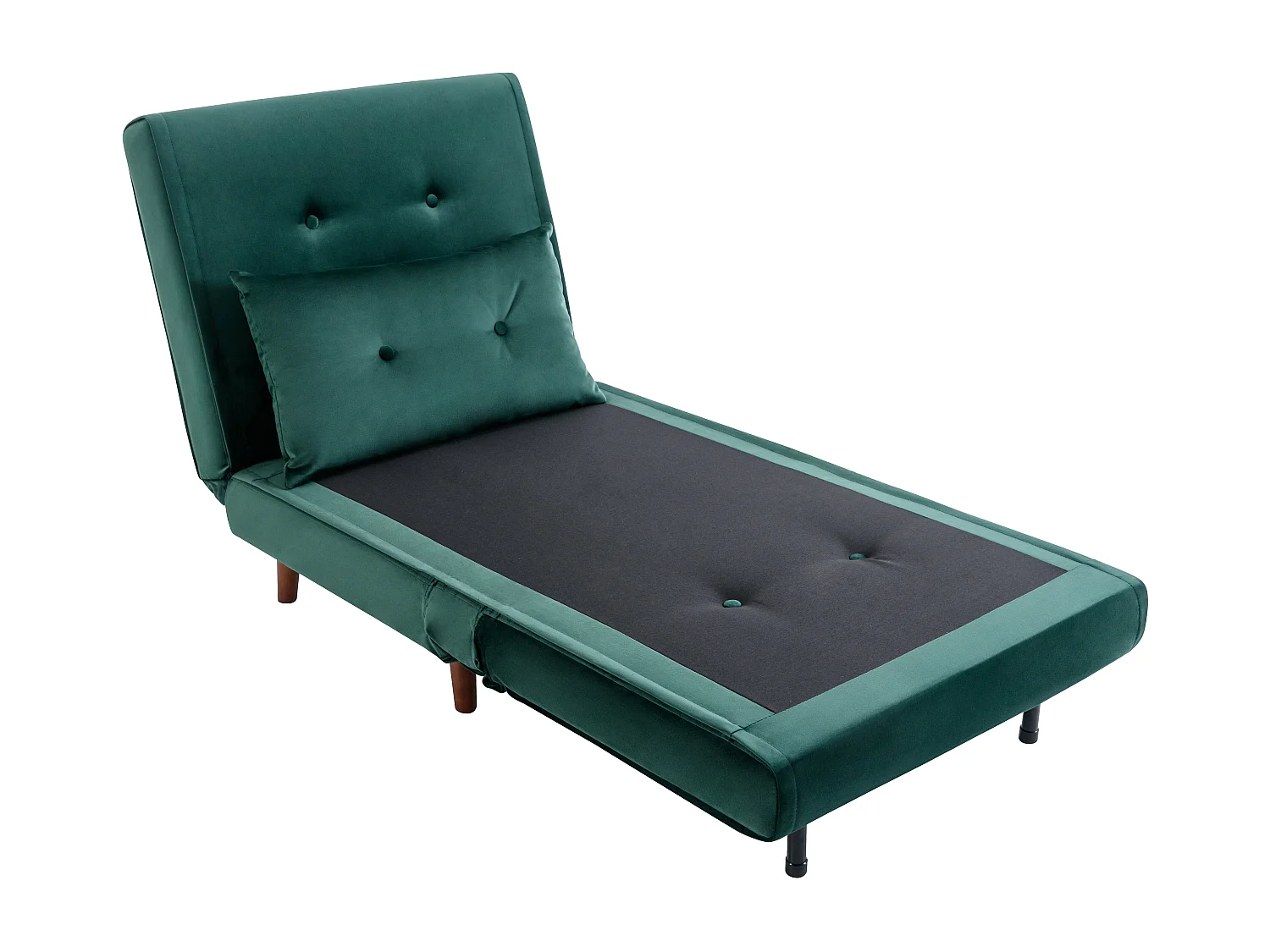 Fauteuil convertible en velours vert sapin URIBIA