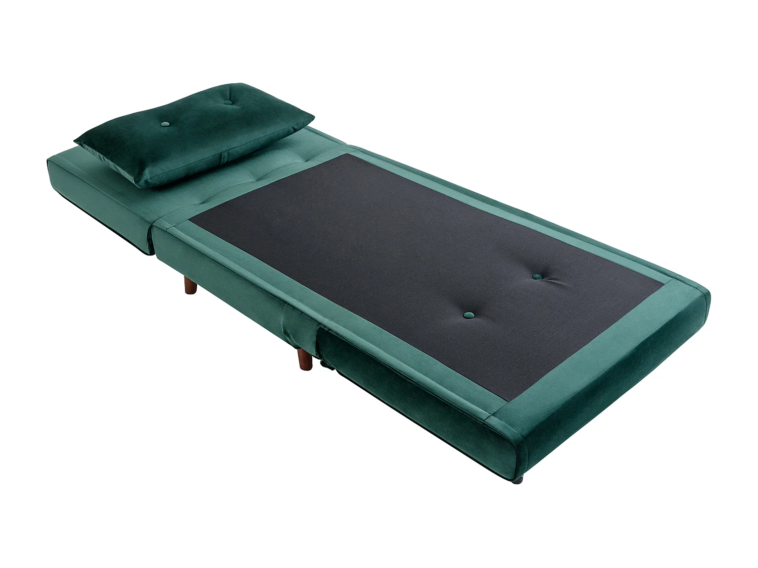 Fauteuil convertible en velours vert sapin URIBIA