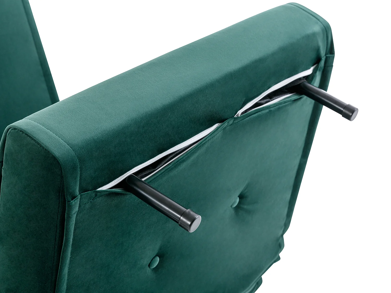 Fauteuil convertible en velours vert sapin URIBIA