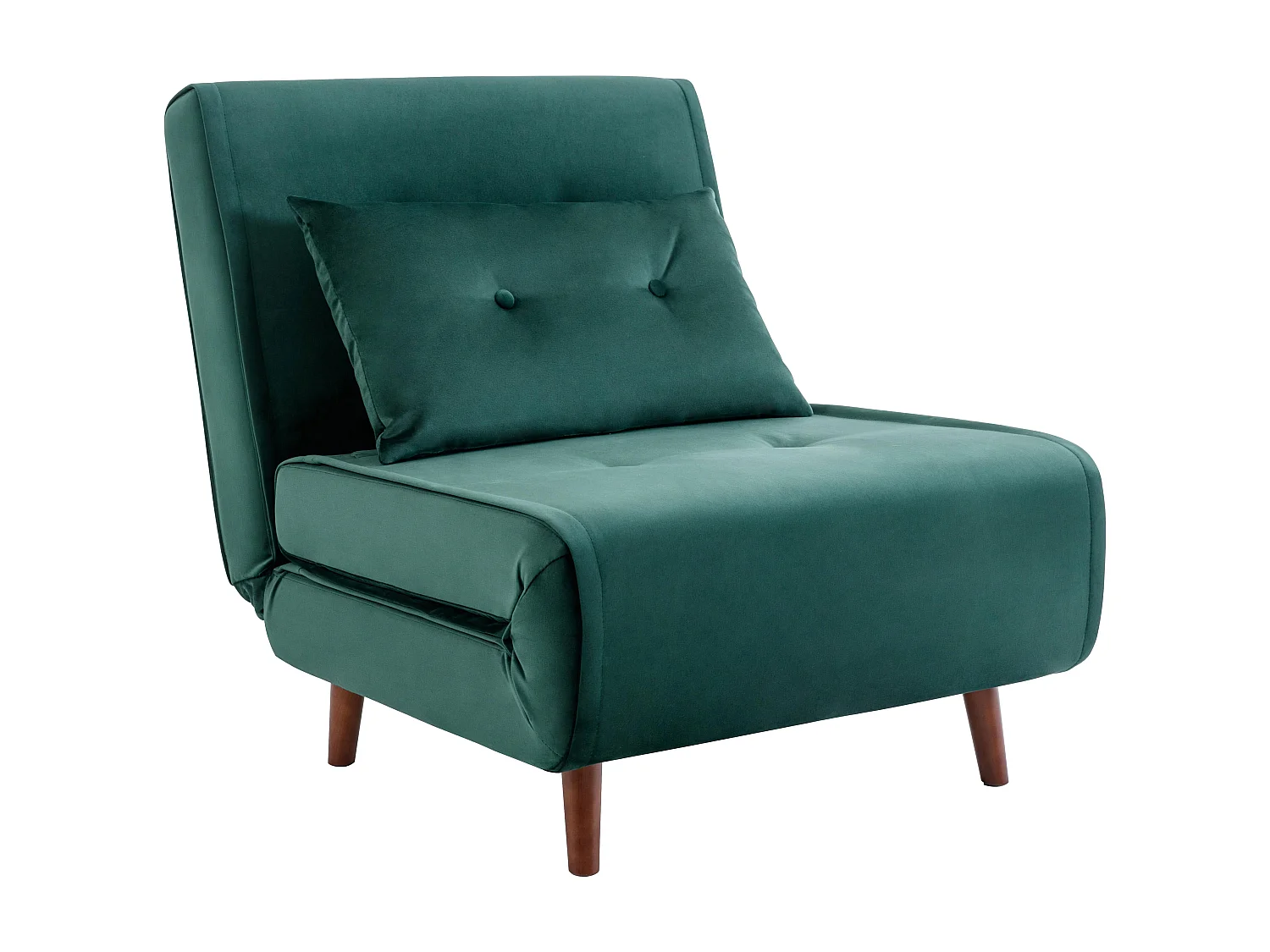 Fauteuil convertible en velours vert sapin URIBIA