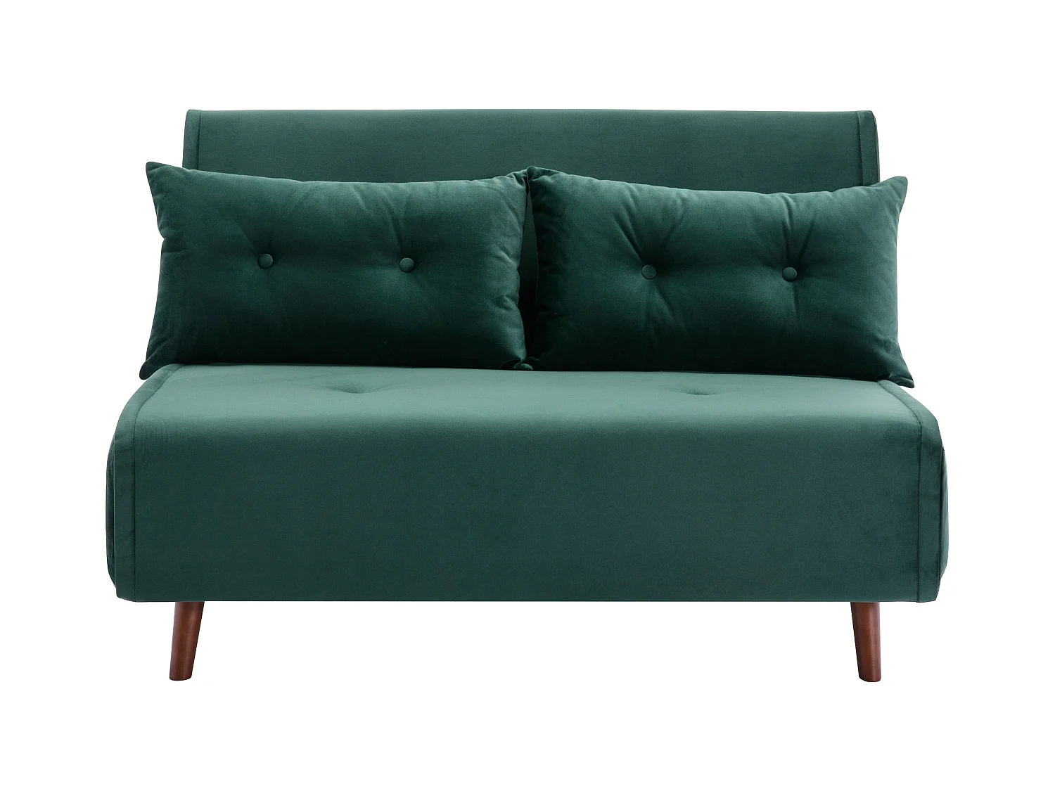 Sofa 2-Sitzer mit Schlaffunktion - Samt - Tannengrün - URIBIA