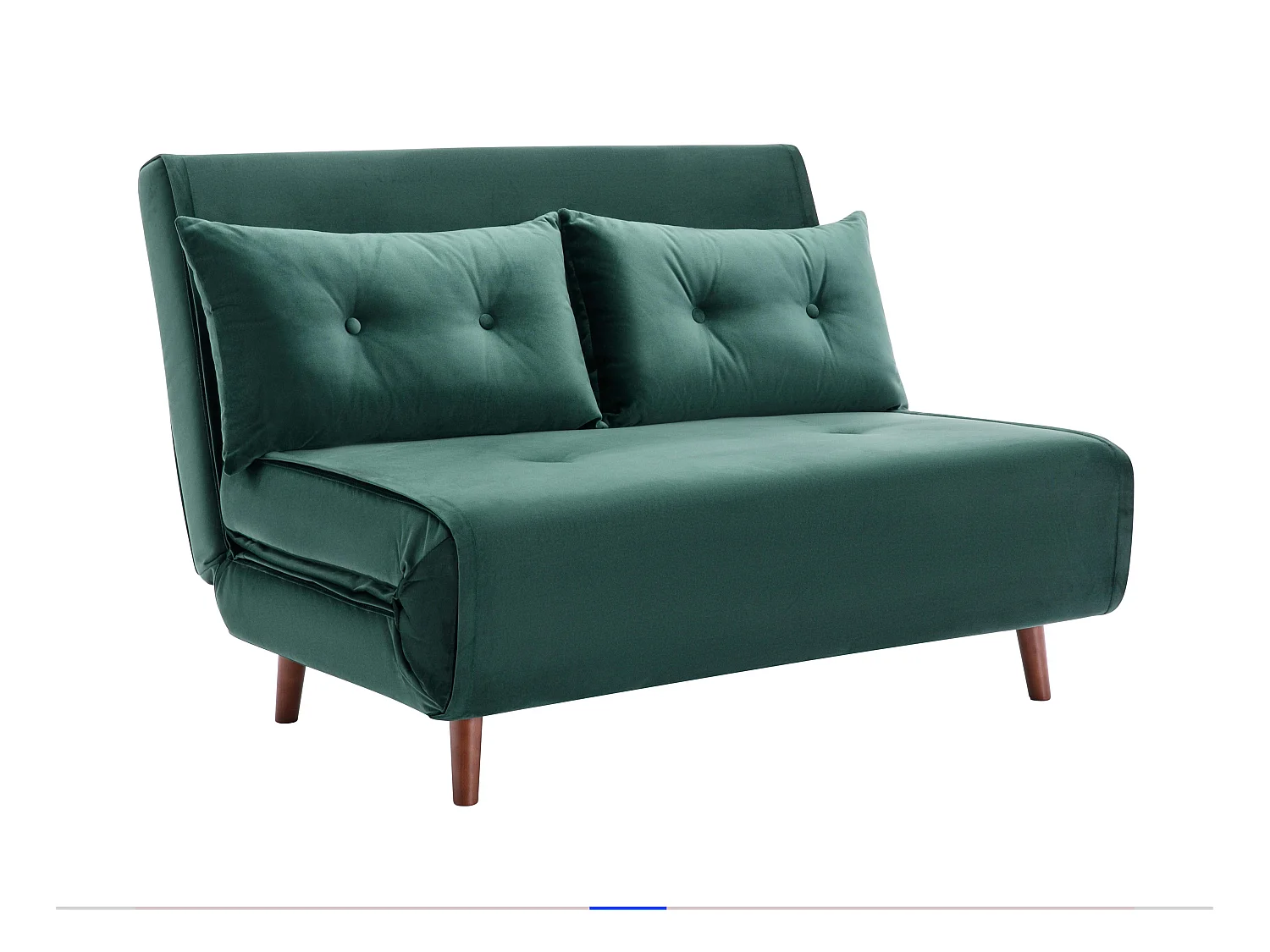 Sofa 2-Sitzer mit Schlaffunktion - Samt - Tannengrün - URIBIA
