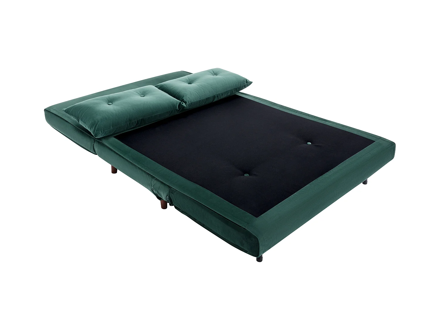 Sofa 2-Sitzer mit Schlaffunktion - Samt - Tannengrün - URIBIA