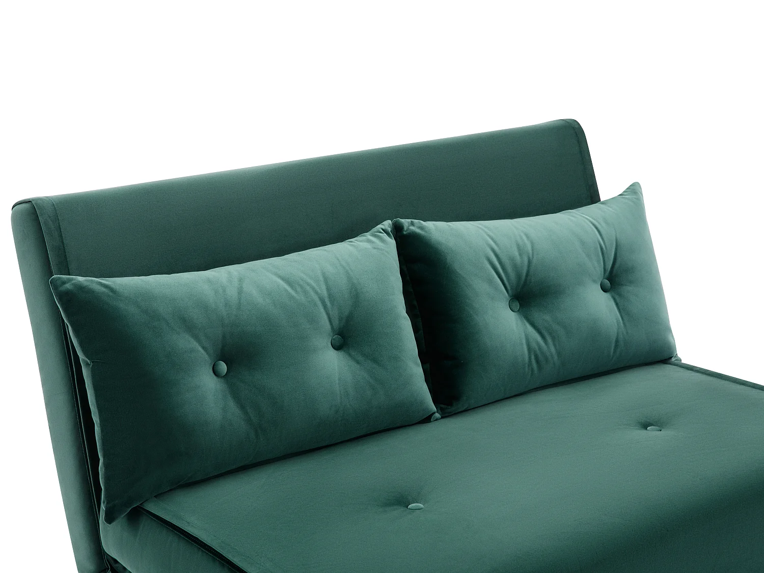 Canapé 2 places convertible en velours vert sapin URIBIA