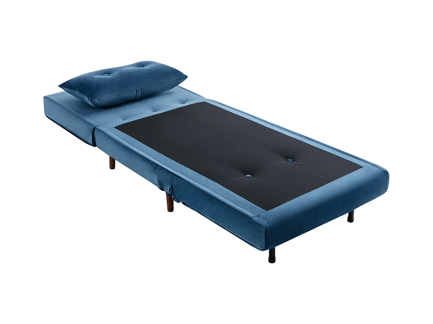 Sessel mit Schlaffunktion - Samt - Dunkelblau - URIBIA