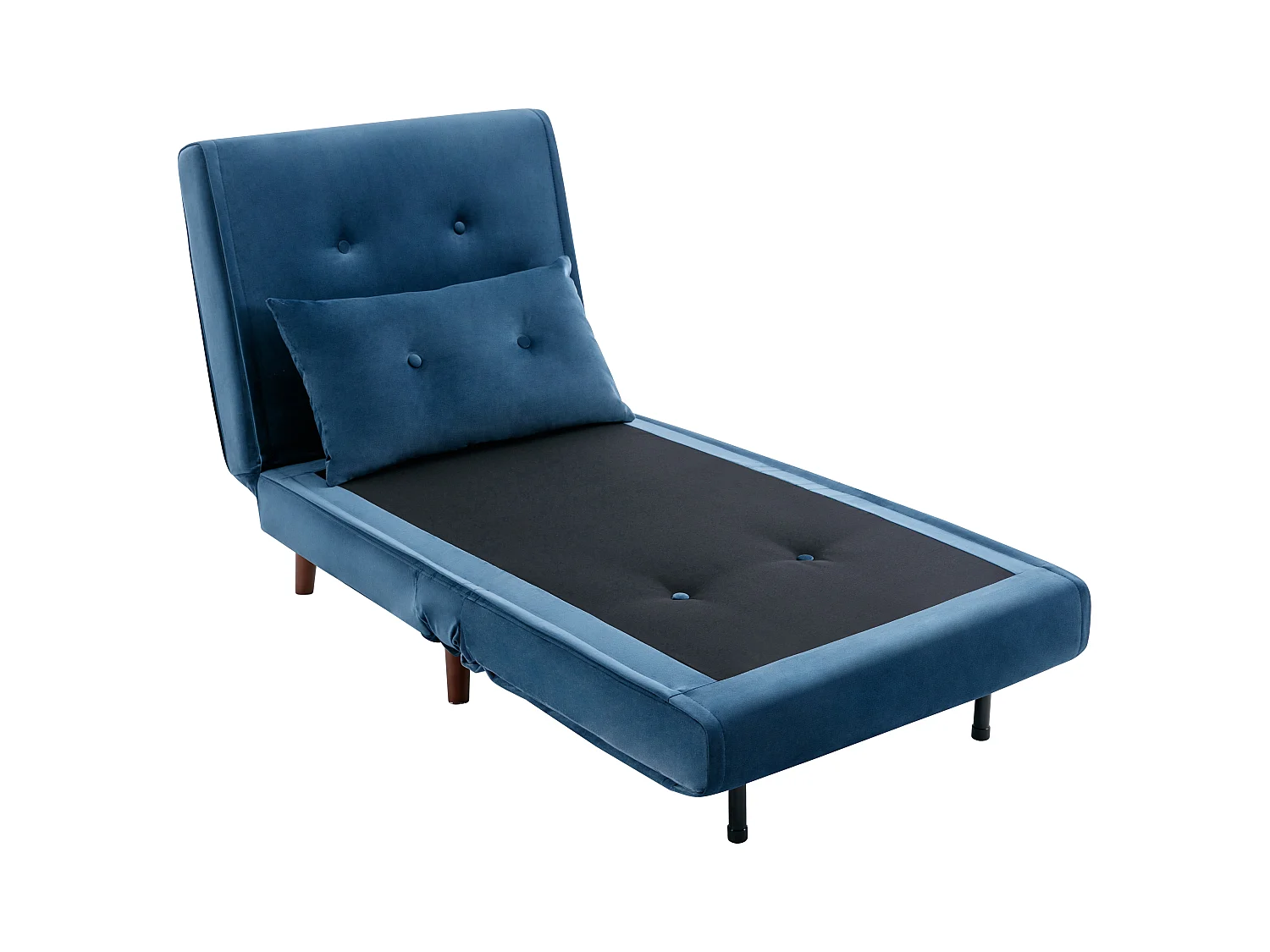 Sessel mit Schlaffunktion - Samt - Dunkelblau - URIBIA