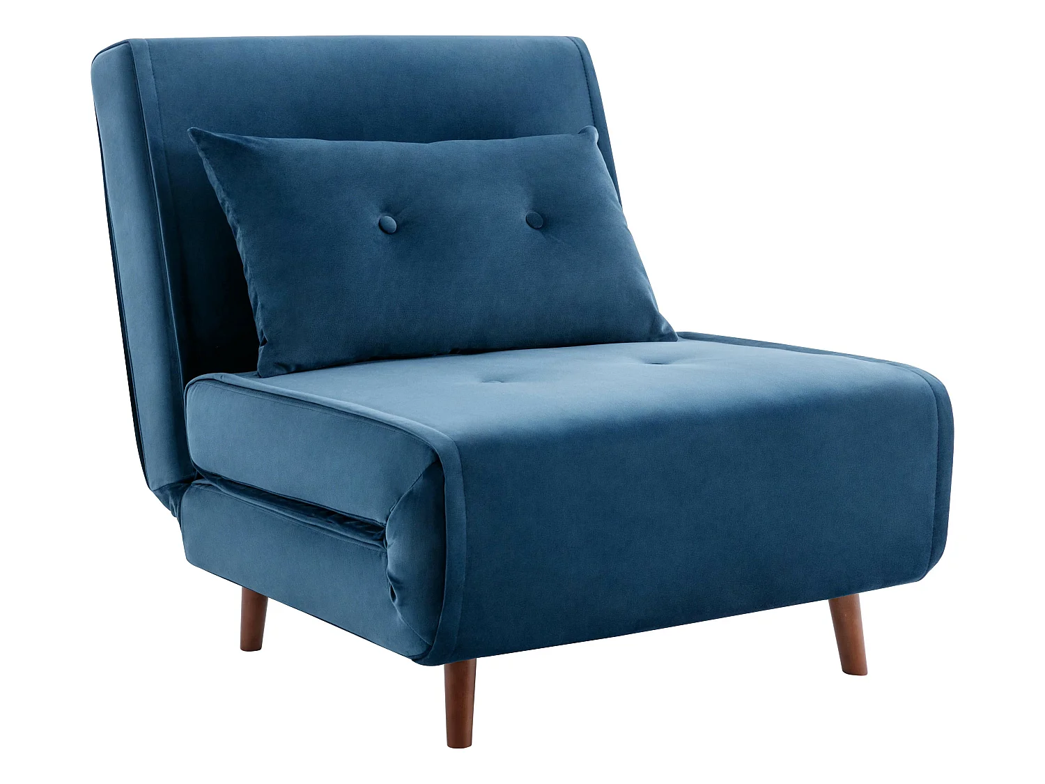 Sessel mit Schlaffunktion - Samt - Dunkelblau - URIBIA