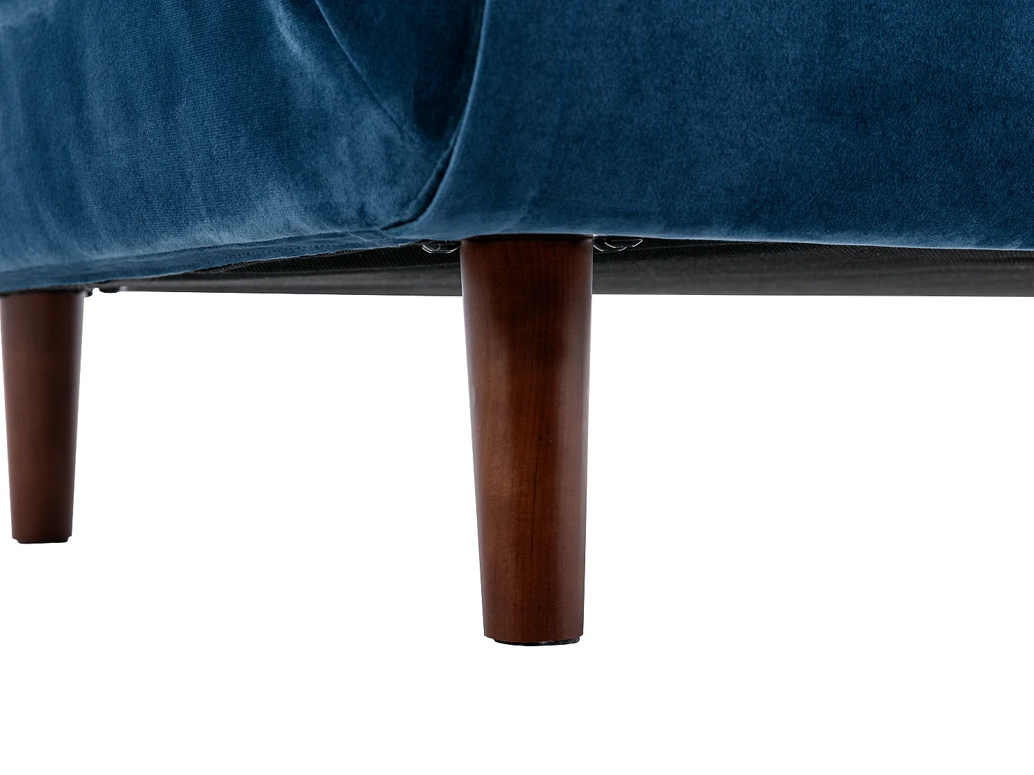 Canapé 2 places convertible en velours bleu nuit URIBIA