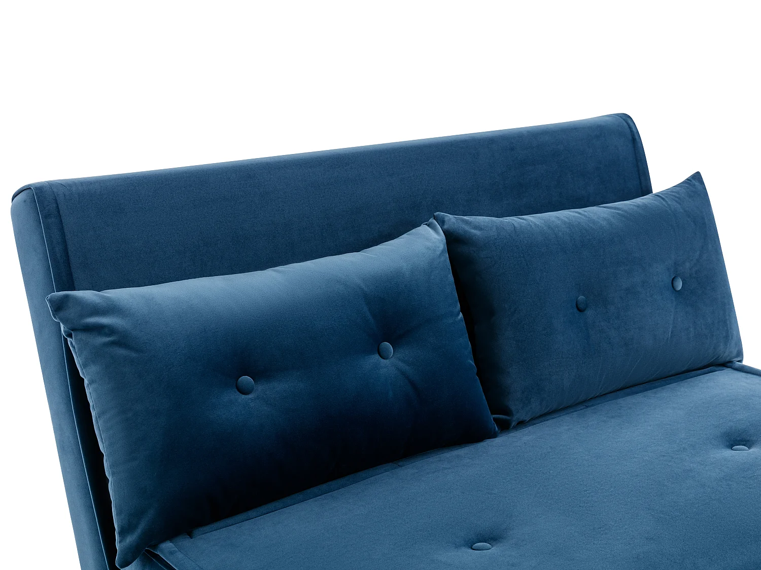 Canapé 2 places convertible en velours bleu nuit URIBIA