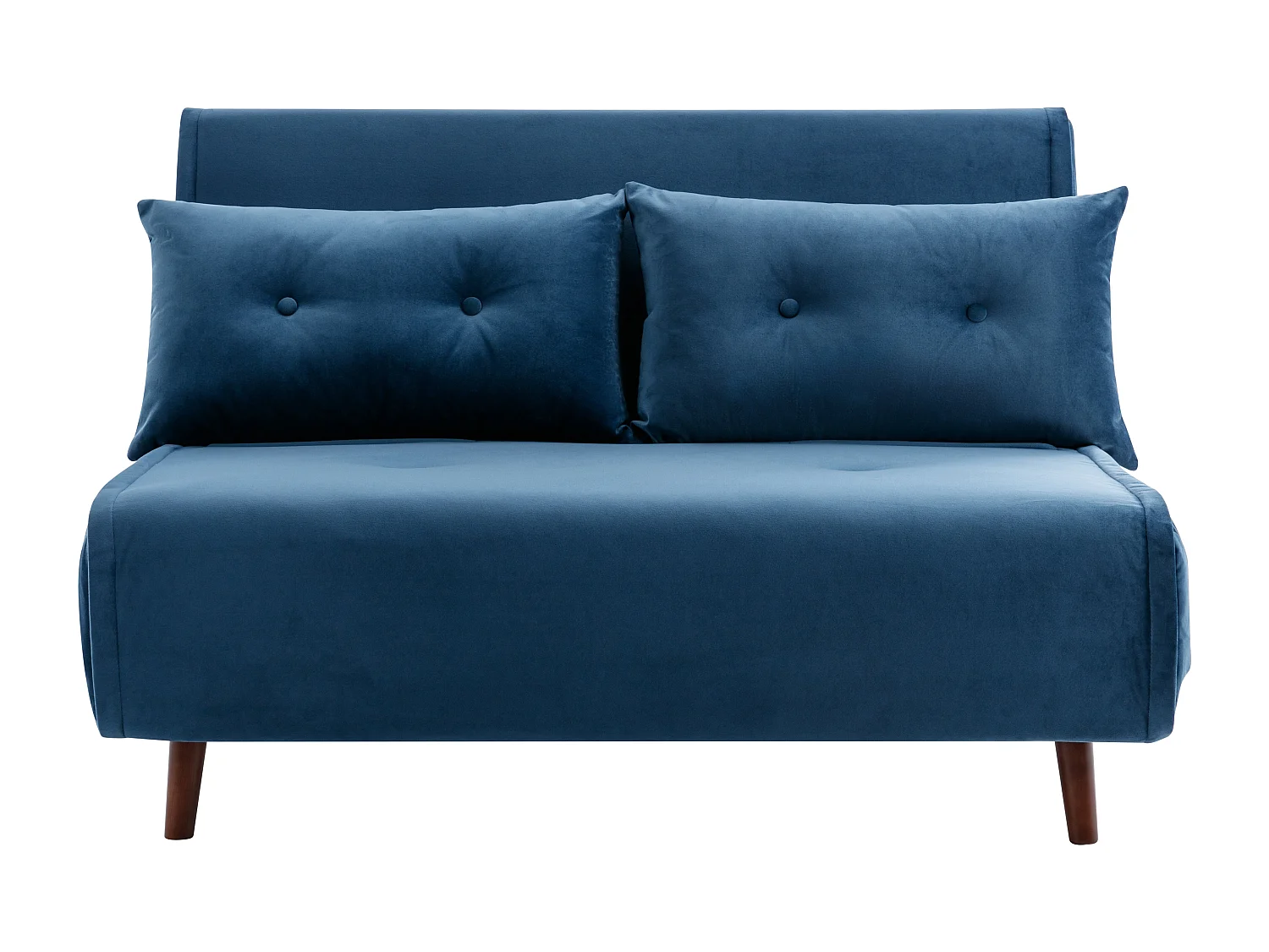 Canapé 2 places convertible en velours bleu nuit URIBIA