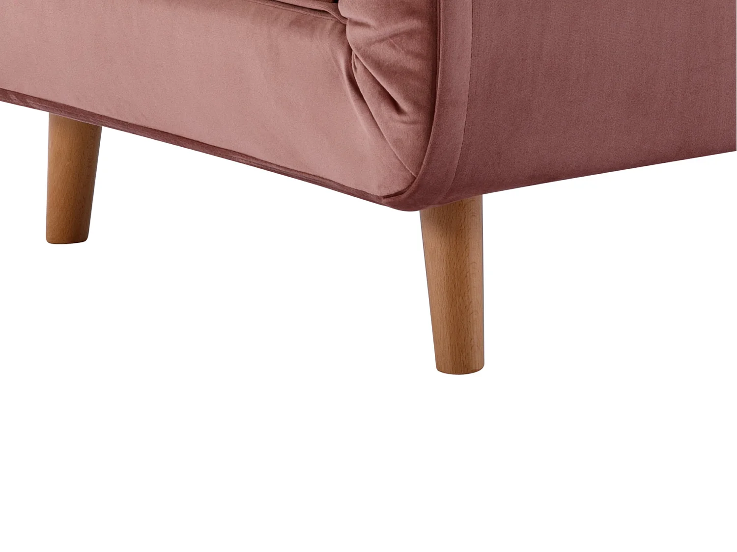 Vadderad vändbar fåtölj i pudderrosa sammet URIBIA