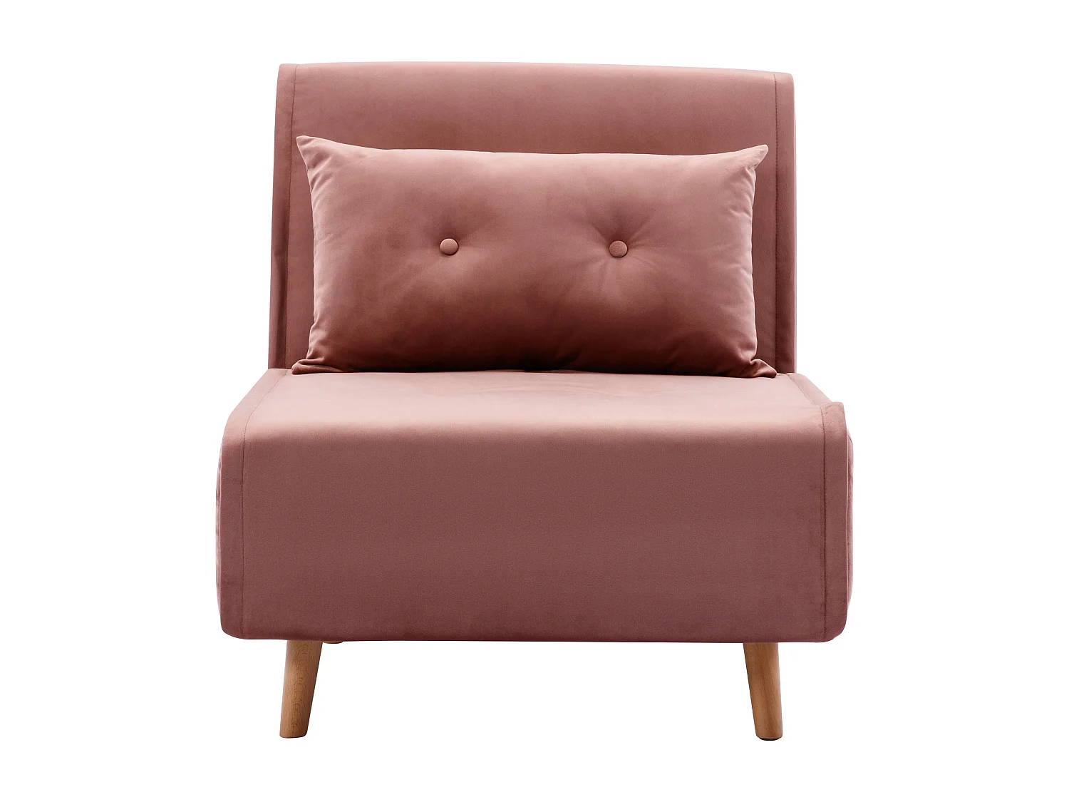 Vadderad vändbar fåtölj i pudderrosa sammet URIBIA