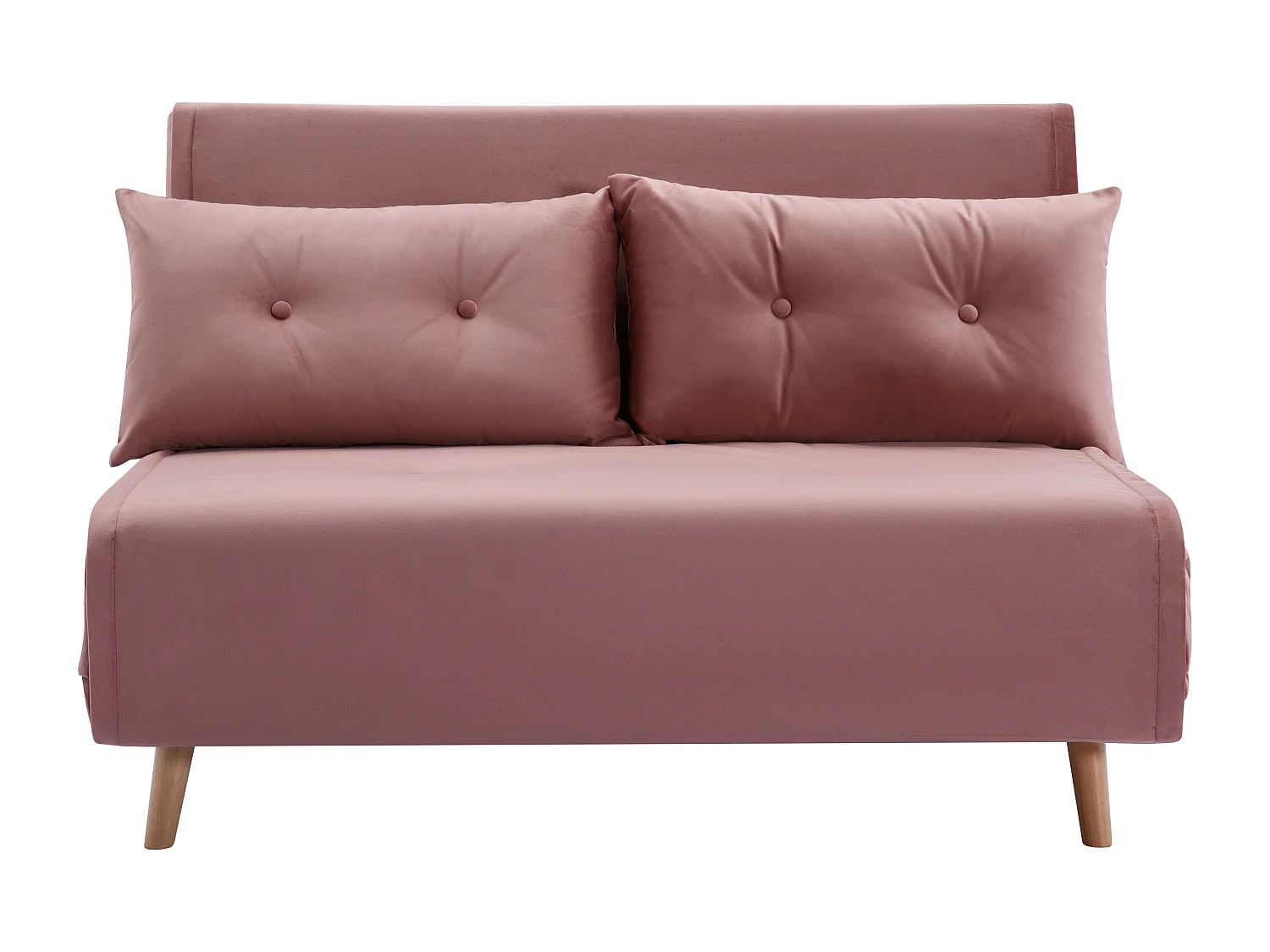 2-sits bäddsoffa i puderrosa sammet URIBIA
