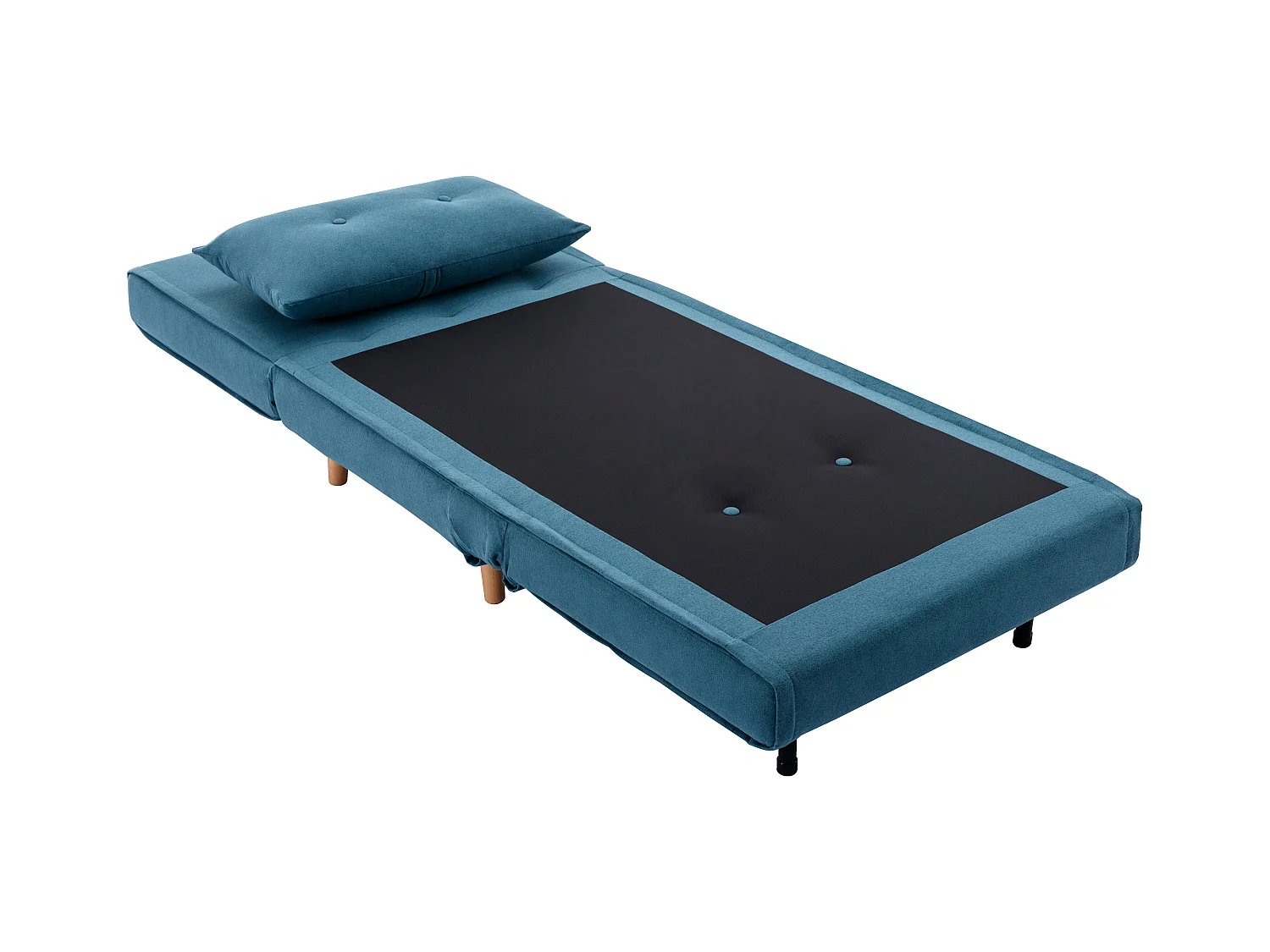 Sillón cama de tela azul URIBIA