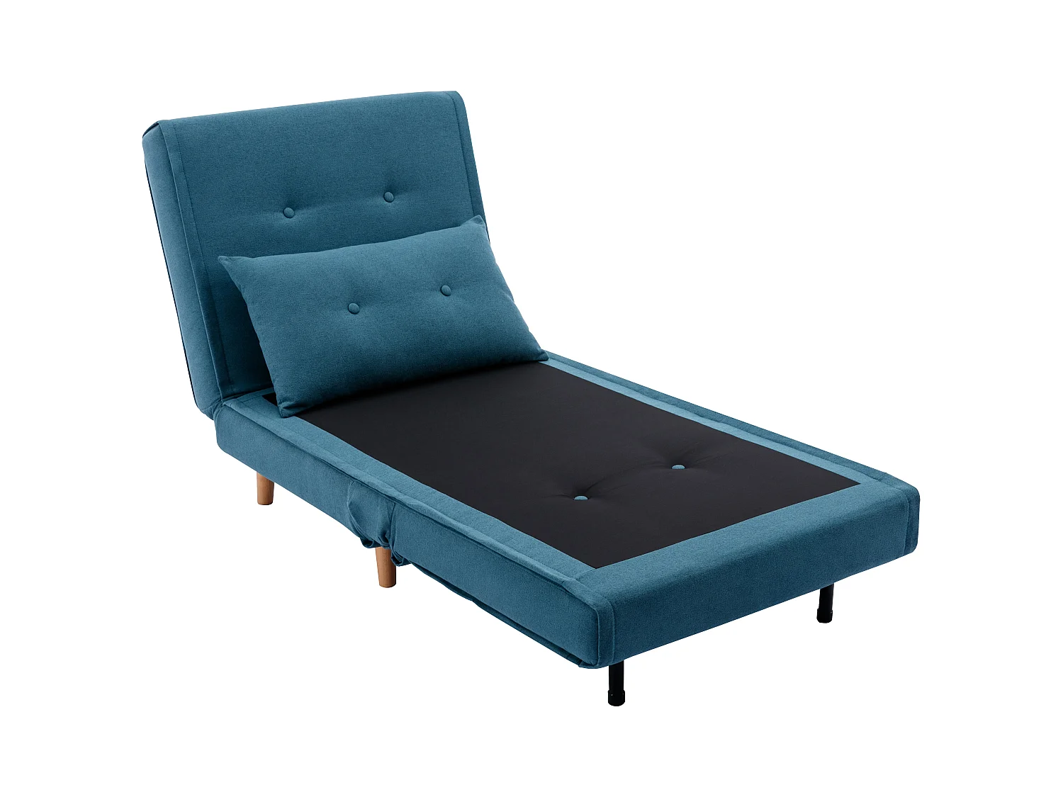 Sillón cama de tela azul URIBIA